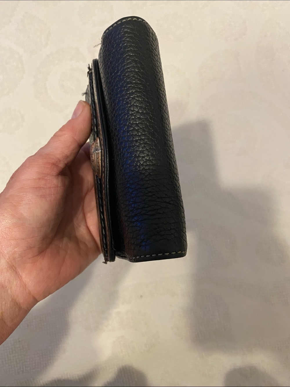 Black Leather Women’s Wallet with Decorative Heart Accent, well cared for. - Picture 9 of 9